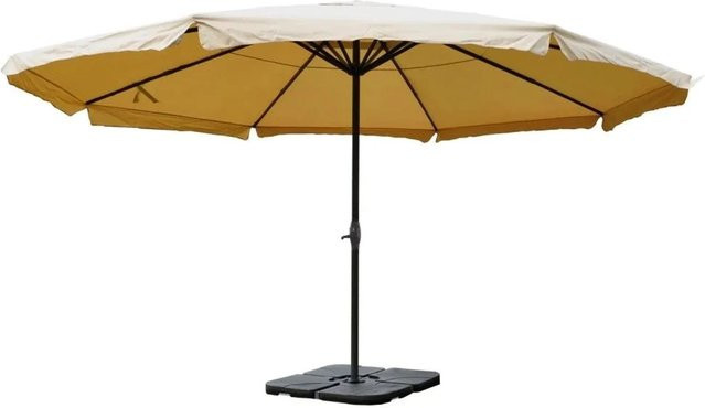 MCW Sonnenschirm Carpi Pro Gastronomie Marktschirm mit Volant in Creme/Beige aus Polyester und Aluminium inklusive Ständer Durchmesser: 5 m - Bild 1