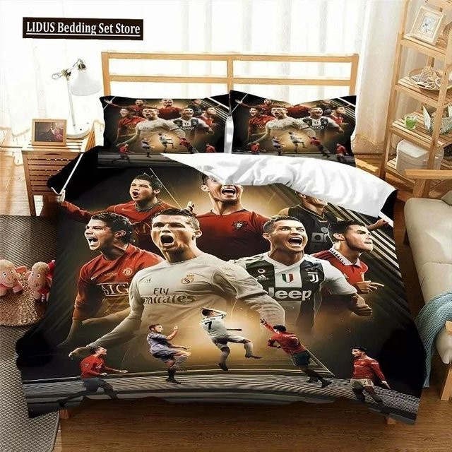 Softura Fußballstar CR7 Bettwäscheset aus Mikrofaser für Jungen, Mädchen und Erwachsene, Mehrfarbig, B/H: 240 x 210 cm - Bild 1