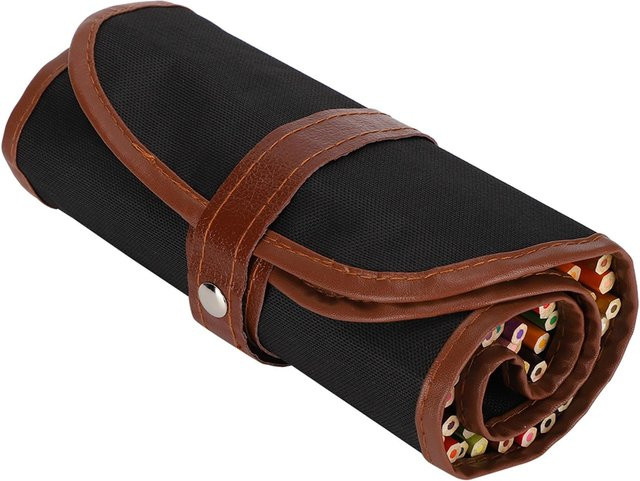 Wosawe Malset mit 48 Wasserfarben und Buntstiften in einer schwarzen Leinwandtasche mit Geheimgarten-Motiv - Bild 1