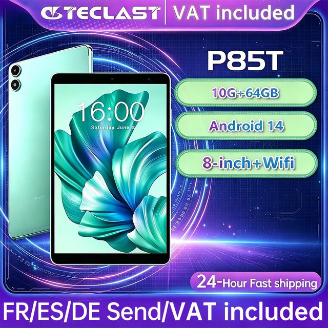 Teclast P85T Tablet mit Android 14, 8 Zoll IPS Display, 10GB RAM, 64GB ROM, WiFi und 4G LTE, 5000mAh Akku - Bild 1