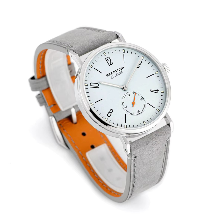 Seestern Armbanduhr, Automatik, Edelstahl, Blau, Leder, Herren - Bild 2