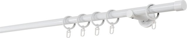 Mydeco Gardinenstange gerade mit Endstück Cap in Weiß, Durchmesser: 2 cm, Länge: 270 cm - Bild 1