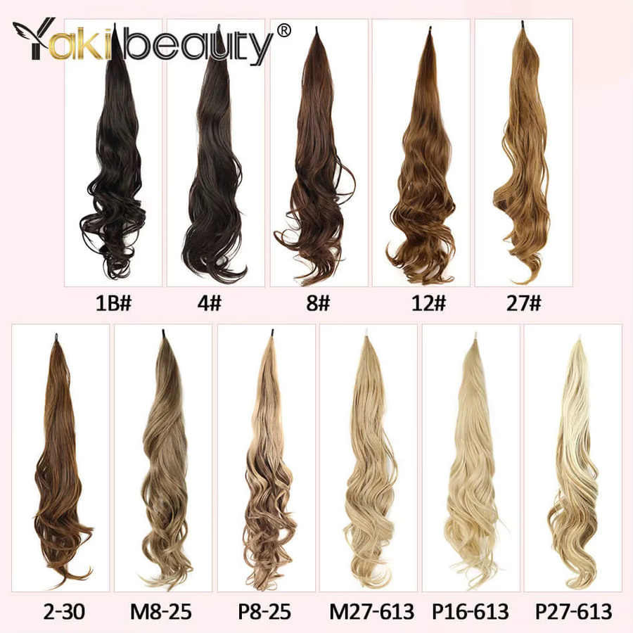 YAKIBEAUTY Haarverlängerung Pferdeschwanz, synthetisch, gewellt, Damen - Bild 1