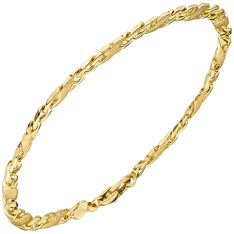 Colfem Armband 585 Gelbgold, teil matt, 21 cm, Unisex - Bild 1