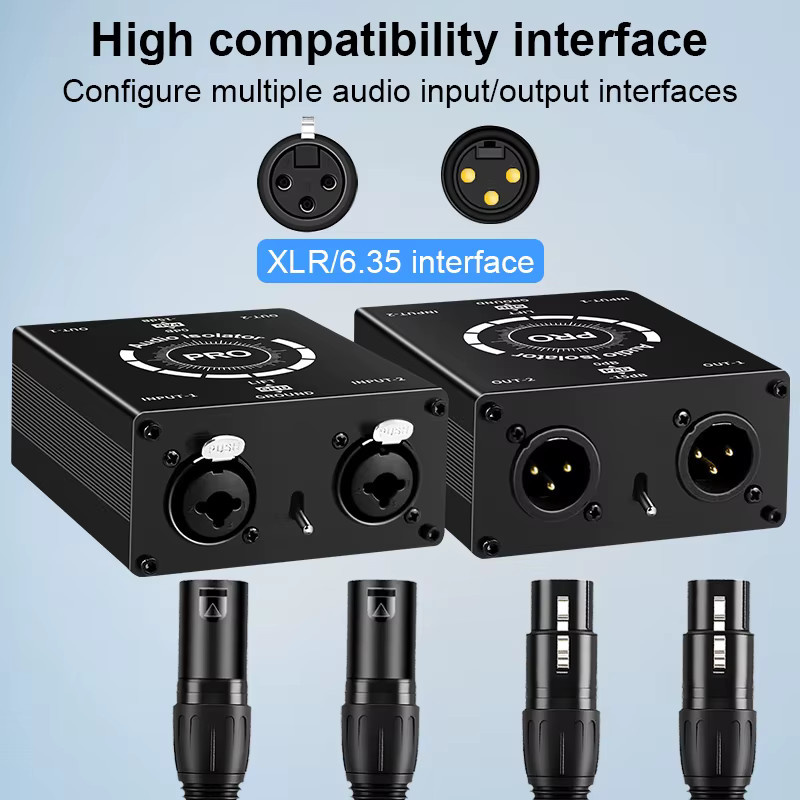 TITAK XLR Audio Isolator zur Geräuschunterdrückung für Mixer und Mikrofone in Schwarz - Bild 3