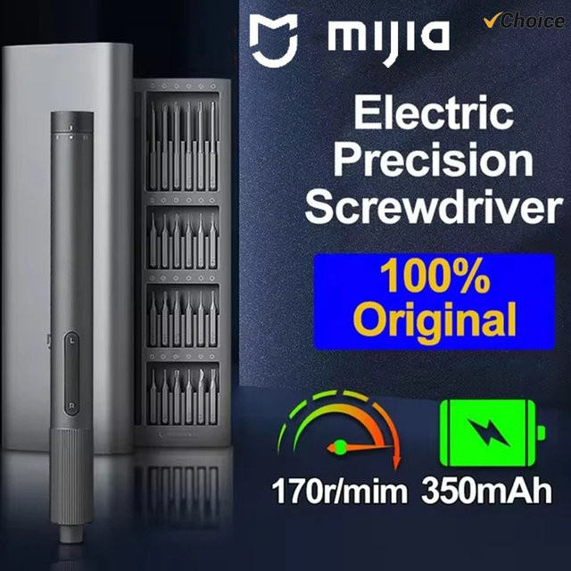 MIJIA Elektrischer Präzisions-Schraubendreher in Schwarz mit 24 magnetischen Schraubköpfen als Elektrowerkzeug-Set für die Reparatur von Smart Home, PC und Handy - Bild 1