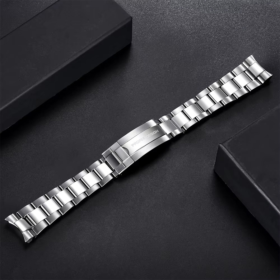 Pagani Design Uhrenarmband Edelstahl, Silber, 20 mm - Bild 3