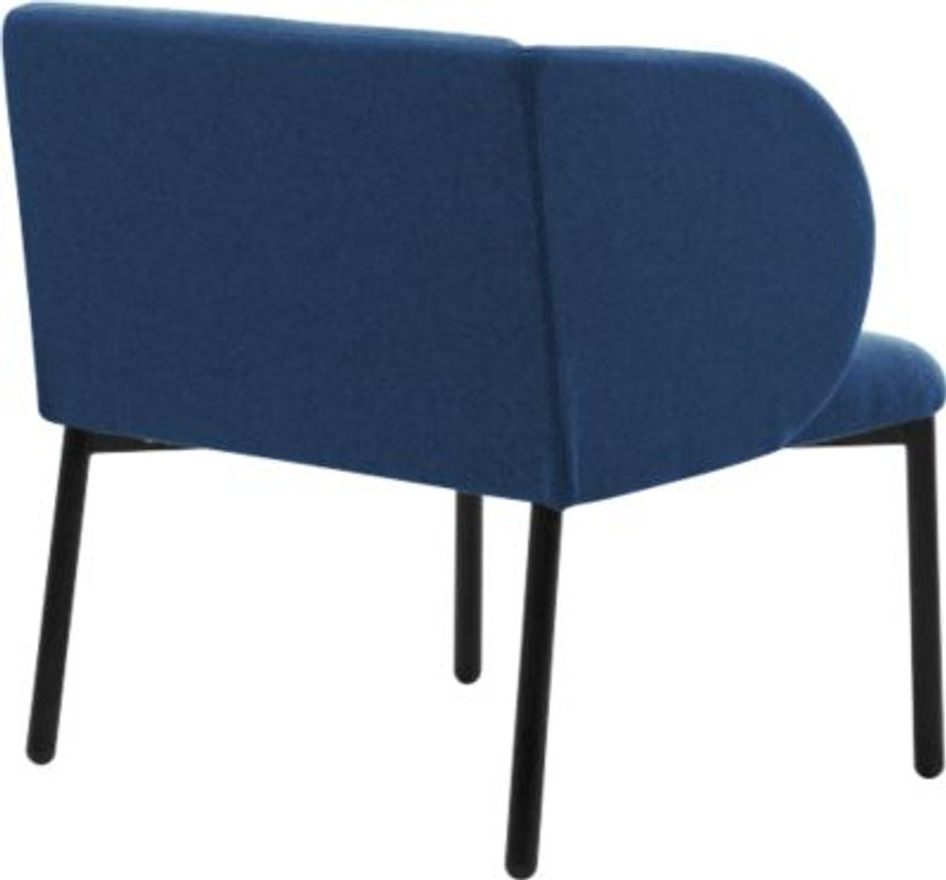 Leyform LIV Empfangssessel mit Stahlrohrgestell und Stoffbezug in Dunkelblau Melange, B: 73 cm, T: 62 cm, H: 74 cm - Bild 2
