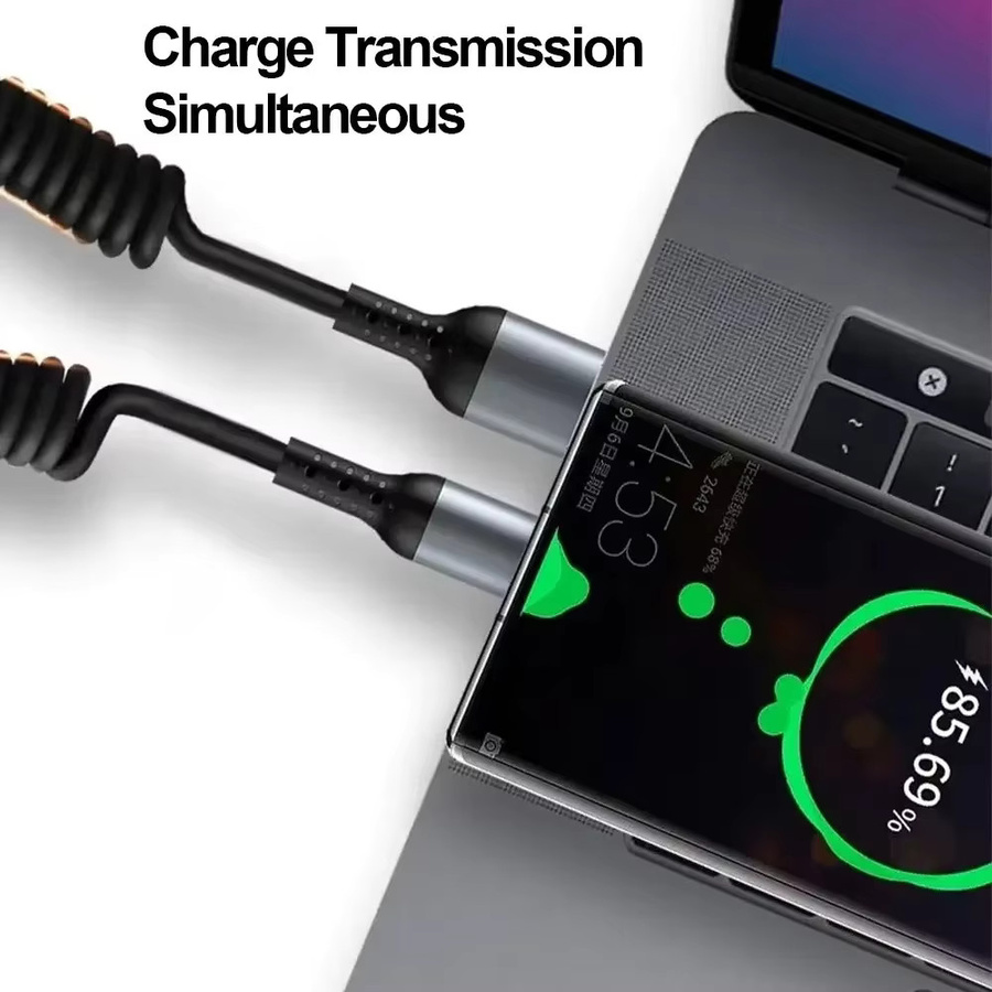 USB-C auf USB-C Schnellladekabel 6A für iPhone 15, Huawei, Xiaomi und Samsung, Schwarz - Bild 2
