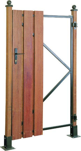 Einstellbarer Gartentor Torrahmen in Schwarz, Breite: 100 cm, Höhe: 155 cm - Bild 1