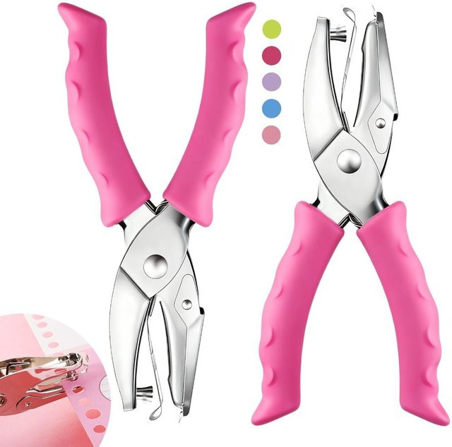6-mm-Einzellochstanzer für DIY-Projekte mit rutschfestem Griff in Grün oder Pink - Bild 1