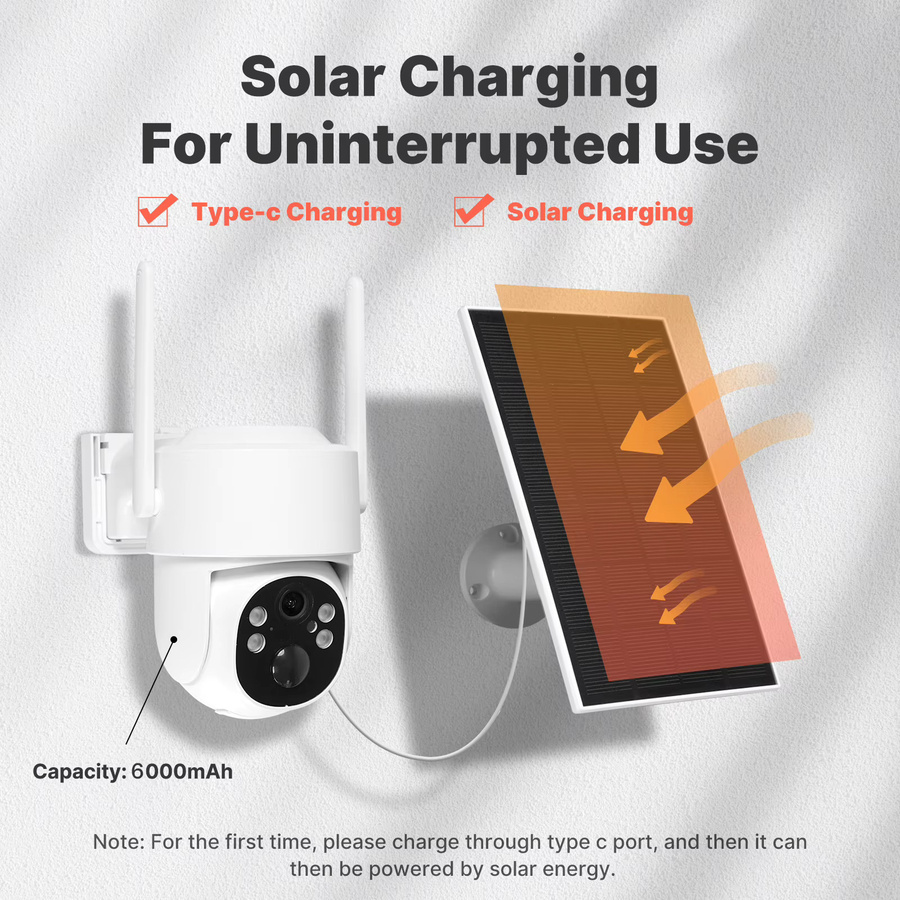 MOES Tuya WIFI Smart Sicherheitskamera mit 4MP Auflösung, Solarbetrieb, IP65 Wasserdicht, Menschen-Tracking und Vollfarb-Nachtsicht in Weiß - Bild 3