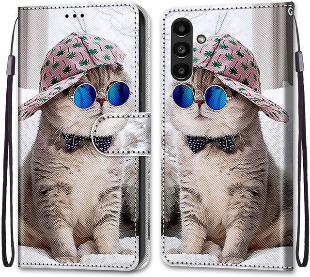 Luxuriöse bemalte Ledertasche als Schutzhülle für Samsung Galaxy A-Serie in Multicolour - Bild 1
