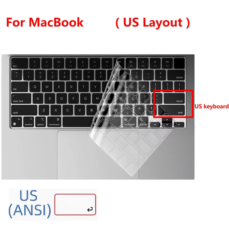 Transparente Tastaturabdeckung für Apple MacBook Air 13.6 und 15 Zoll sowie MacBook Pro 13 - Bild 3
