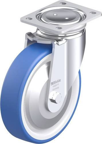 Blickle LUH-POTHS 200XK-FA Stahlblech-Lenkrolle in Blau mit 200 mm Rad-Durchmesser und 550 kg Tragfähigkeit - Bild 1