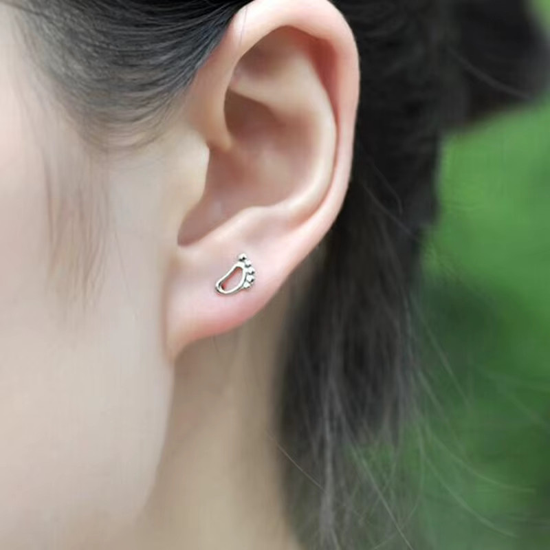 GaGa-Duck Ohrstecker, 925 Silber, Fußförmig - Bild 4