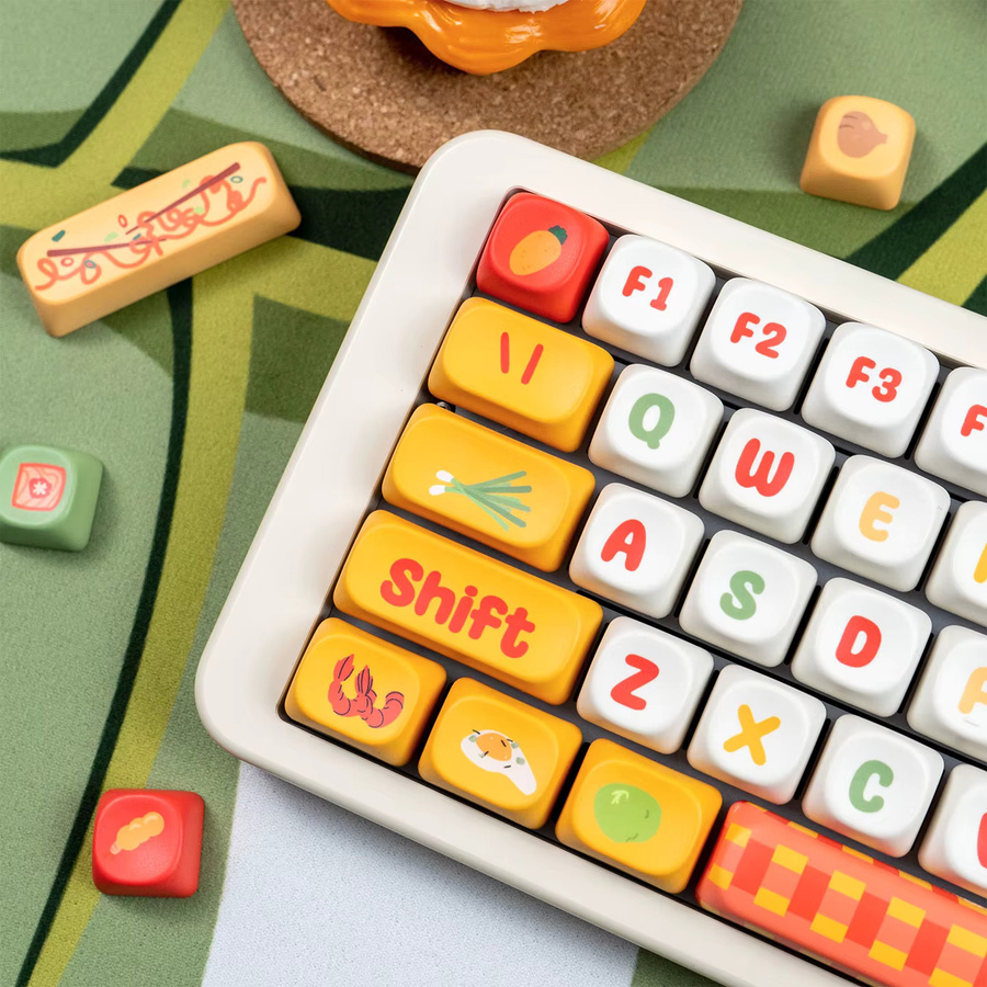 URE Japanische Ramen Tastenkappen in Gelb und Multicolour, MOA-Profil aus PBT mit Sublimationsdruck für mechanische Tastaturen - Bild 2