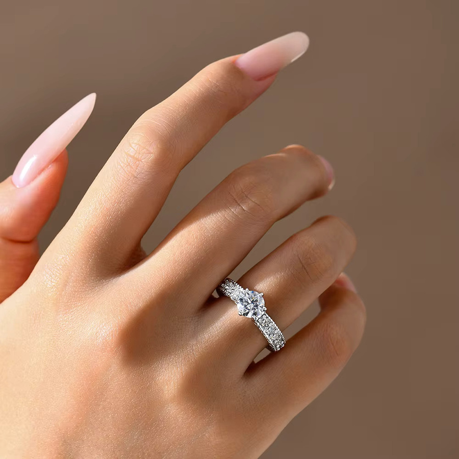ATTAGEMS Moissanit-Ring, 925 Silber, Damen - Bild 3