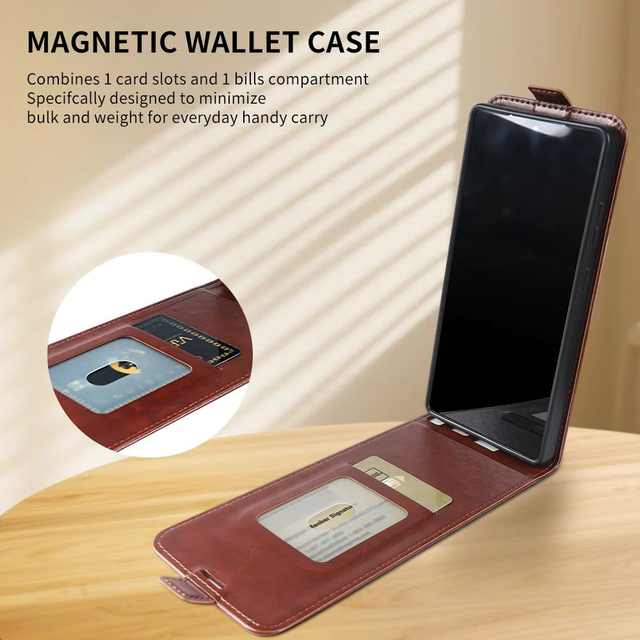 YINGHUI Vertikale Business Leder-Handyhülle für Samsung Galaxy S26 S25 S24 S23 S22 S21 S20 Ultra Plus FE Note 20 in Braun - Bild 3