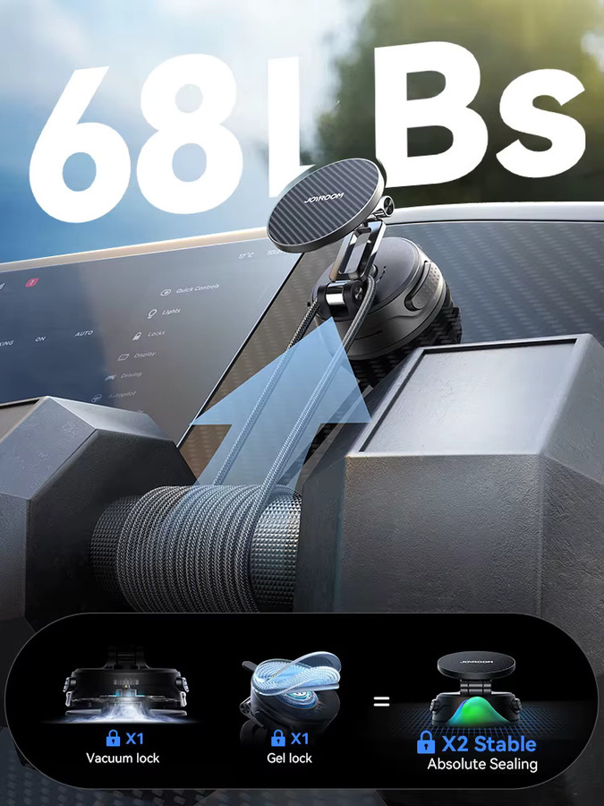Joyroom Magnetische Auto-Handyhalterung 360-Grad-Version Vakuum-Magnetische Universelle Telefonhalterung für iPhone und Samsung in Schwarz oder Orange - Bild 5