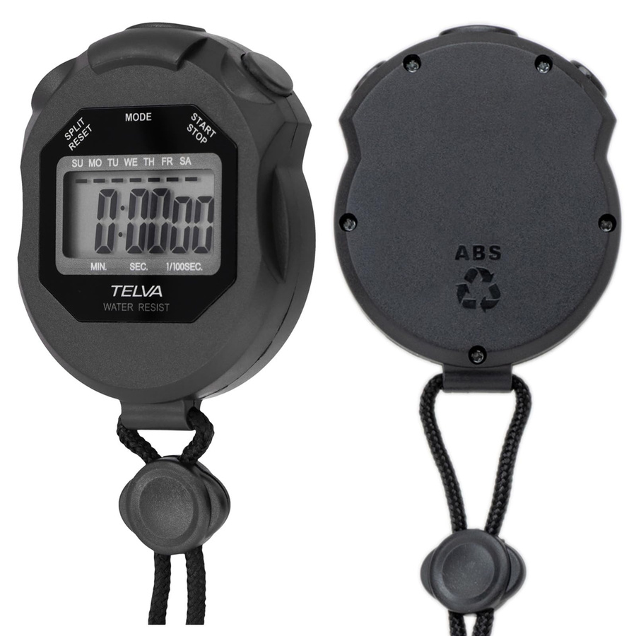 CREPHA Digitale Sportstoppuhr mit Wecker und Rundenzeitmessung in Schwarz, Modell TE-S320-BK - Bild 5