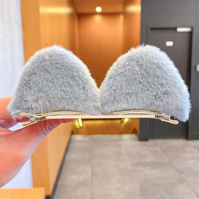 NATAWA Haarclips, Katze, grau, Kinder - Bild 1
