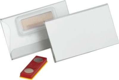 Durable Namensschild mit Magnetbefestigung, verdrehsicher, transparent, 25 Stück, B: 75 mm, H: 40 mm - Bild 1