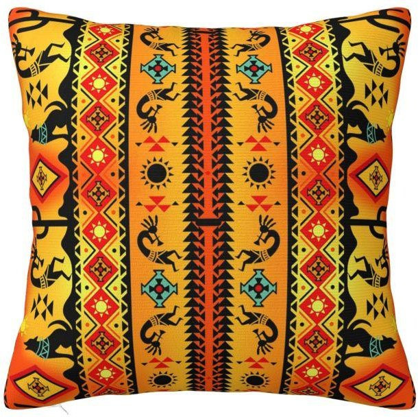 Alice pillow Kissenbezug Südwest-Stamm Native American Kokopelli Design, Mehrfarbig, B/H: 30 x 30 cm - Bild 1