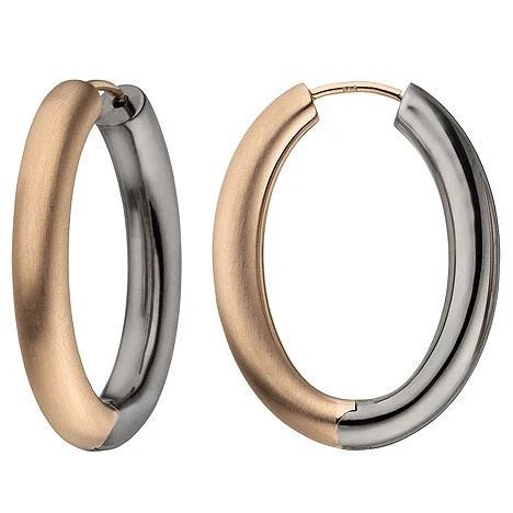 Colfem Creolen oval, 925 Silber, bicolor vergoldet, Unisex - Bild 1
