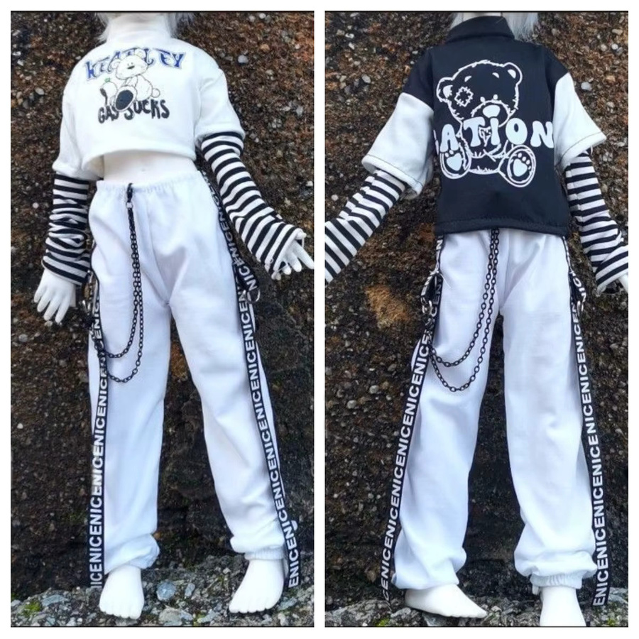 GSF Puppen Kleidung Hosen, Puppen Zubehör, Schwarz/Weiß - Bild 2