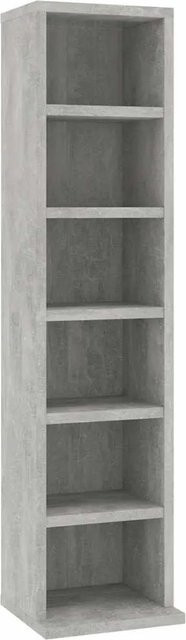 vidaXL CD-Schrank aus Holzwerkstoff in Betongrau, Wandmontage, B/T/H: 21 x 20 x 88 cm - Bild 1