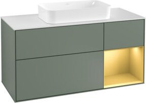 V&B Waschtischunterschrank Finion in Olivenmatt lackiert, Breite: 120 cm, Tiefe: 50,1 cm, Höhe: 50,1 cm - Bild 1