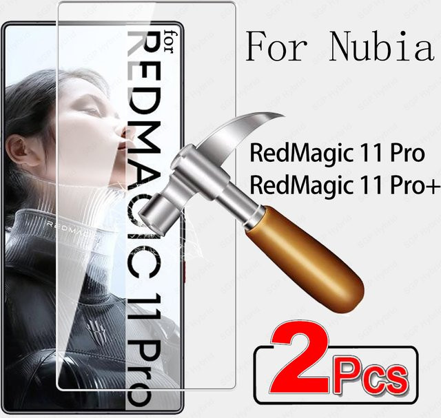 2er-Pack Gehärtetes Glas Displayschutzfolie für ZTE Nubia RedMagic 11 Pro Plus und Red Magic 11 Pro 5G, transparent - Bild 1