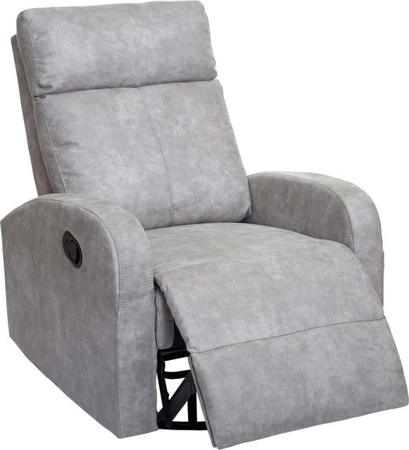MCW Fernsehsessel A54 Premium Relaxsessel mit Wippfunktion und 360 Grad Drehung in Hellgrau aus Stoff und Textil - Bild 1