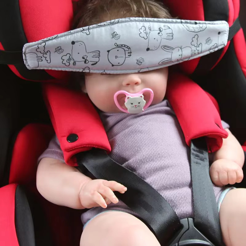 Baby-Autositz-Kopfstütze und Sicherheitskissen in Blau als verstellbarer Schlafpositionierer für Säuglinge und Kinder - Bild 5