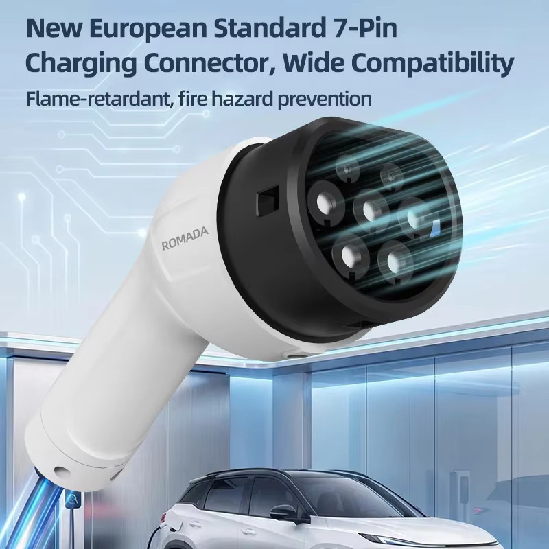ROMADA Typ2 Tragbares EV-Ladegerät 3,5KW 16A in Weiß, IP66 Wasserdicht mit EU-Stecker für Zuhause und Outdoor - Bild 2