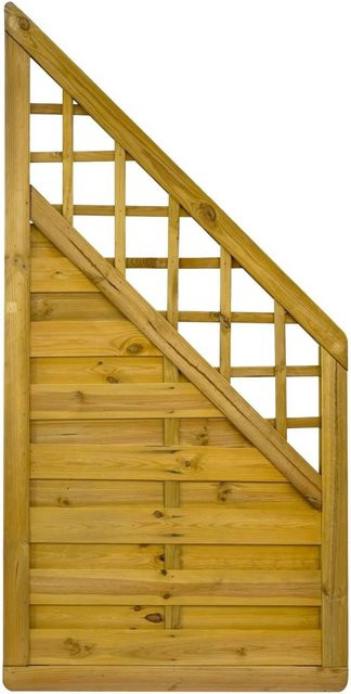 GartenLand Dichtzaun VARIO MASSIV Abgeschrägt mit Rankgitter aus Kiefer Holz in Grün, B/H: 90 x 180 cm, kesseldruckimprägniert und blickdicht - Bild 1