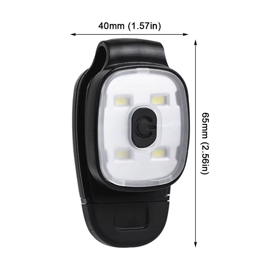 NovaSphere LED-Clip-Taschenlampe mit 3 Beleuchtungsmodi, wiederaufladbar via USB, IPX4 wasserdicht, Sicherheitswarnlicht für nächtliches Laufen und Angeln - Bild 6