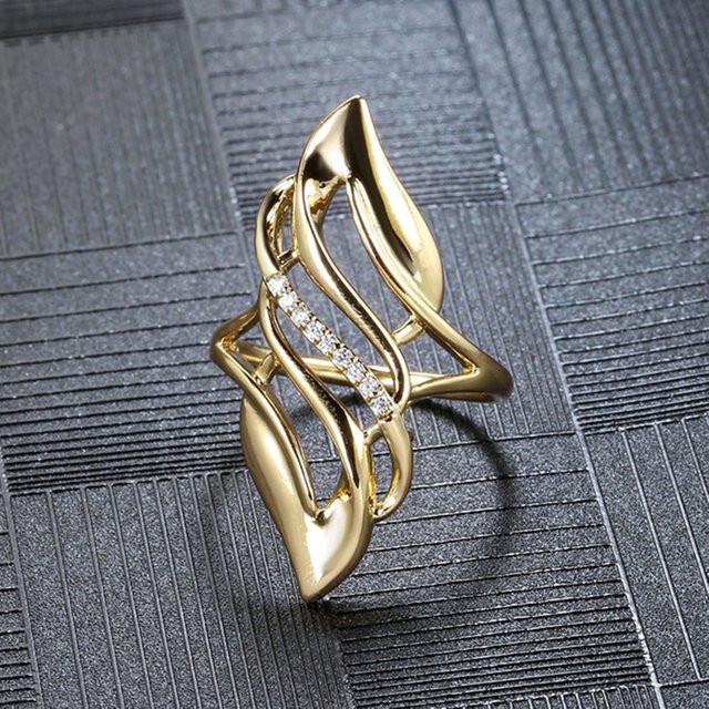 Huitan Fingerring, Gold, Zirkonia, Damen - Bild 1