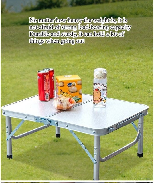 LIUSHADUOLA Höhenverstellbarer Klapptisch aus Aluminiumlegierung in Weiß für Outdoor, Camping und Garten - Bild 1