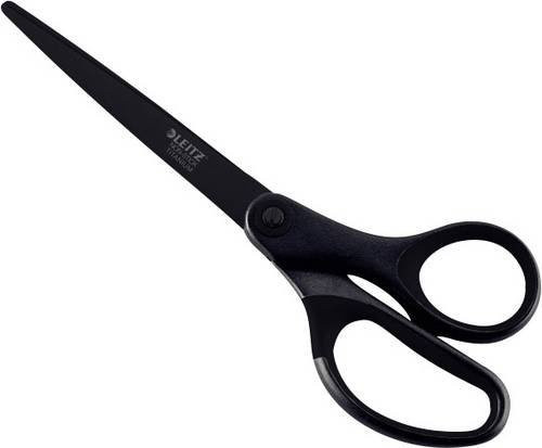 Leitz Universalschere Titanium 5419, ergonomisch mit Antihaftbeschichtung, für Rechts- und Linkshänder, Schwarz, Länge: 18 cm - Bild 1