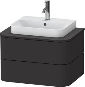 Duravit Waschtischunterschrank Happy D.2 Plus ohne Aufsatz, Graphit supermatt, Wandmontage, B/H: 40,8 x 48,0 cm - Bild 1
