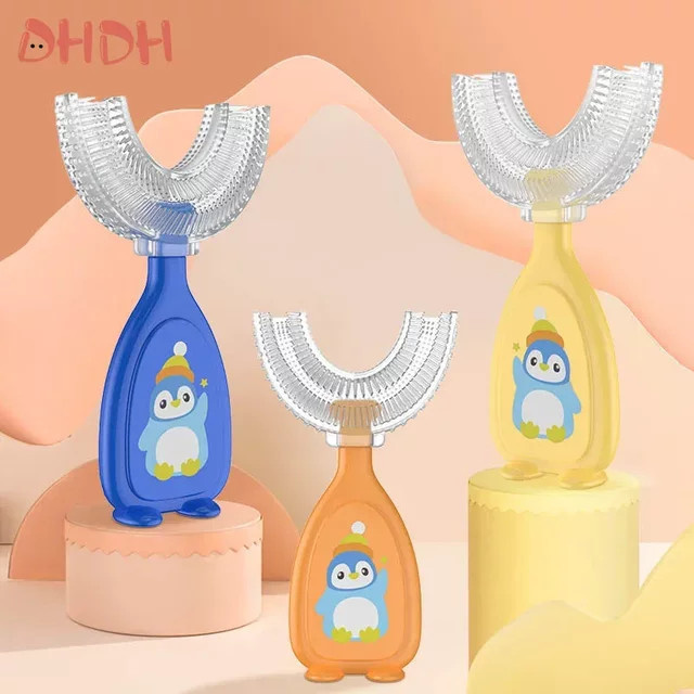 DHDH U-förmige Kinderzahnbürste aus weichem Silikon in Multicolour für die Mundpflege von Babys und Kindern - Bild 1