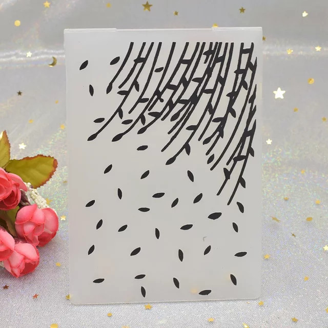 3D Prägeschablone mit Weidenzweig-Muster aus Kunststoff für DIY Scrapbooking und Bastelarbeiten - Bild 1