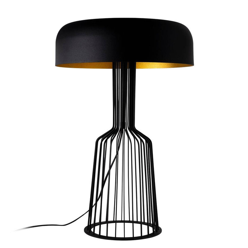Opviq Tischleuchte aus Eisen in Gold und Schwarz mit E27 Fassung, B/T/H: 36 x 36 x 57 cm - Bild 4