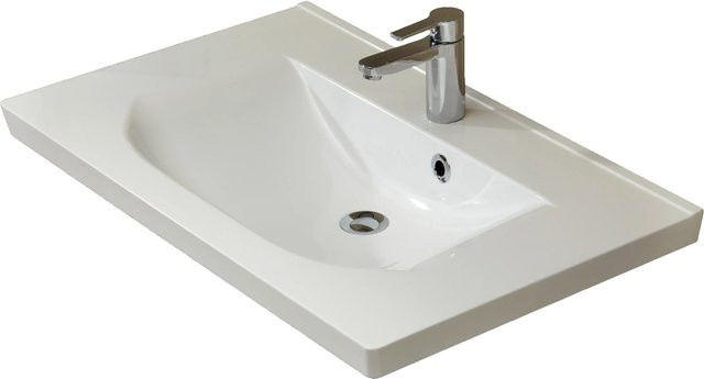 Pelipal Waschbecken Trentino aus Mineralmarmor in Weiß, Breite: 80 cm - Bild 1