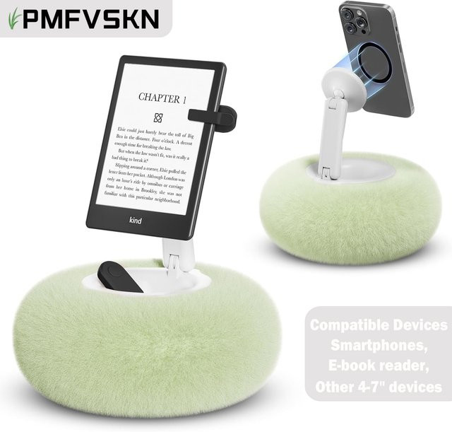 PMFVSKN Magnetischer Kissenständer in Grün für Kindle E-Book, 3,5-7-Zoll-Tablets und andere Geräte, verstellbarer Kissen-Telefonhalter zum Lesen im Bett - Bild 1