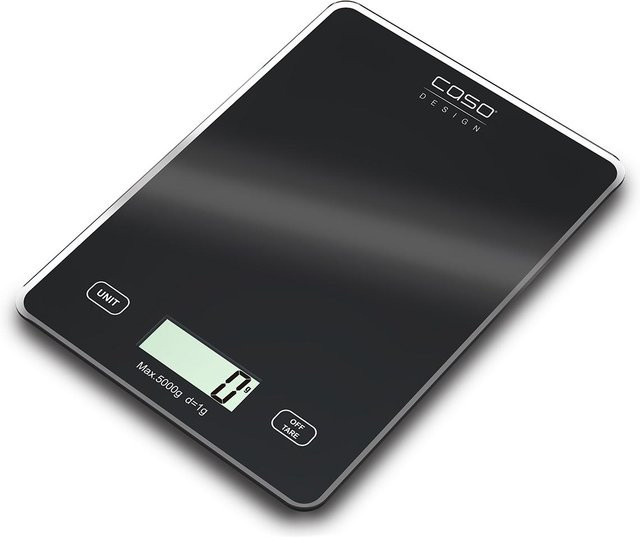 Caso 3210 Slim Küchenwaage aus Glas in Schwarz und Transparent mit 5 kg Kapazität - Bild 1