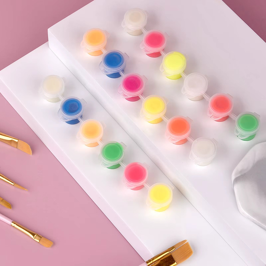 6 Farben Acryl Fluoreszierende Farben im Set für DIY Malerei und Graffiti, Glow in the Dark Kunstmaterialien in Multicolour - Bild 6