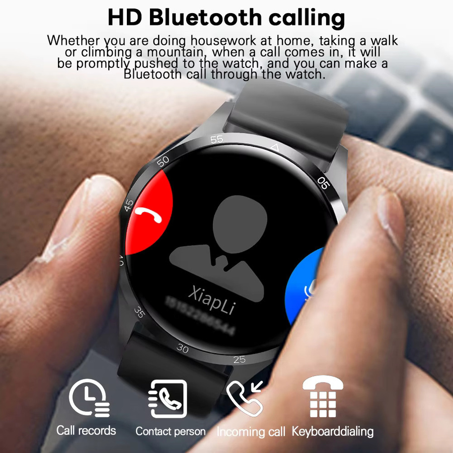 ChiBear Smartwatch, GPS, Herren, Schwarz, Silikon, Rund - Bild 3